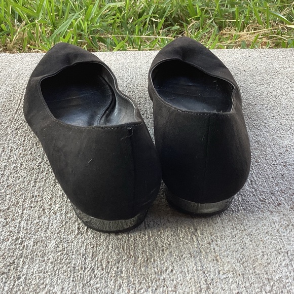 Coach and Four Gunmetal Mirror Heel Pointed Toe Black Flats - Picture 7 of 11